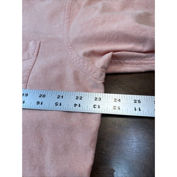 T. Harris London Button Down Shirt Mens Size medium Orange Long Sleeve 1 Pocket - Picture 7 of 7